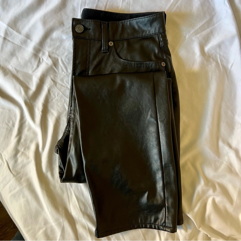 Gap Faux Leather Vintage Slim High Rise Jean